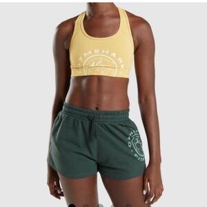 NWOT Yellow Gymshark Legacy Graphic Women's Sports Bra Size Small